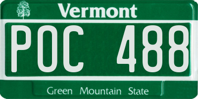 VT license plate POC488