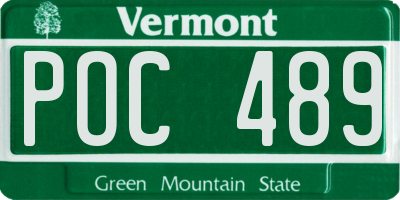 VT license plate POC489
