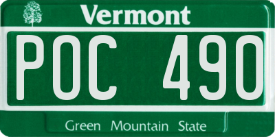 VT license plate POC490