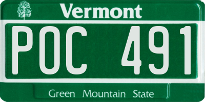 VT license plate POC491