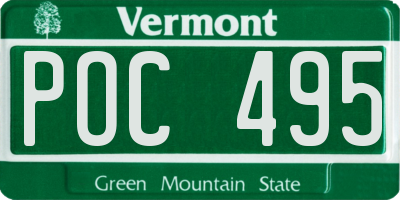 VT license plate POC495
