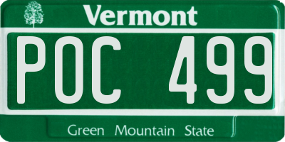 VT license plate POC499