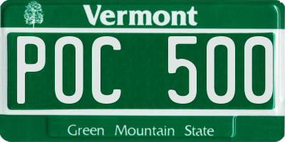 VT license plate POC500
