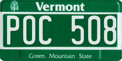 VT license plate POC508