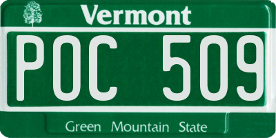 VT license plate POC509