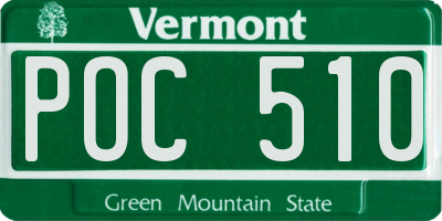 VT license plate POC510