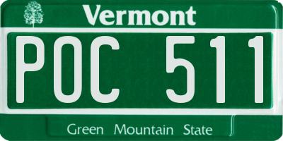 VT license plate POC511