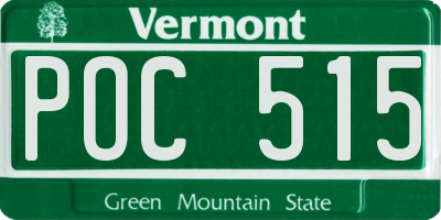VT license plate POC515