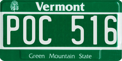 VT license plate POC516