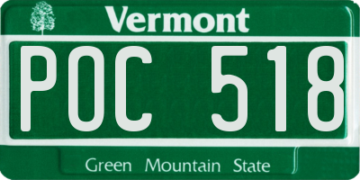VT license plate POC518