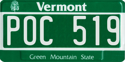 VT license plate POC519