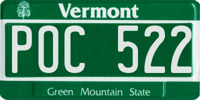 VT license plate POC522