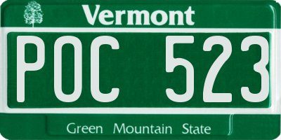 VT license plate POC523