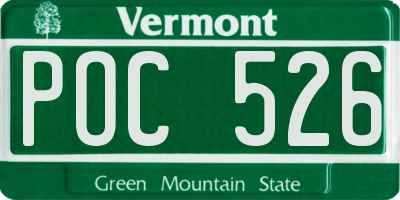 VT license plate POC526