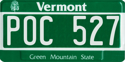 VT license plate POC527