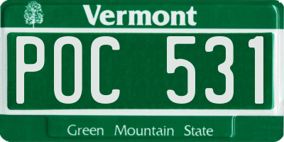 VT license plate POC531