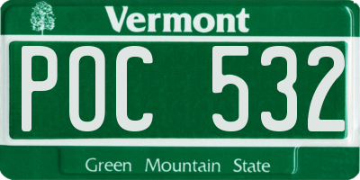 VT license plate POC532