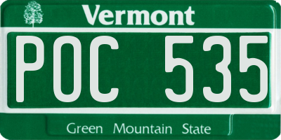 VT license plate POC535