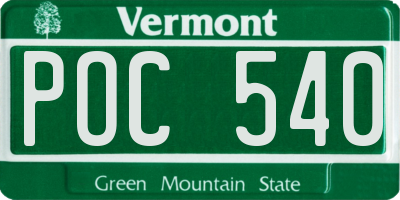 VT license plate POC540