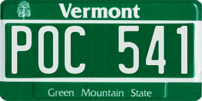 VT license plate POC541