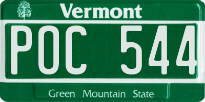 VT license plate POC544
