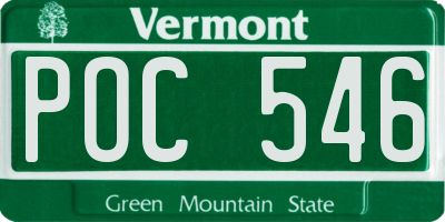 VT license plate POC546