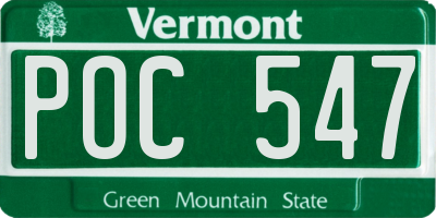 VT license plate POC547