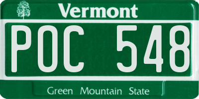 VT license plate POC548