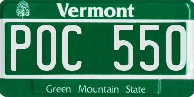 VT license plate POC550