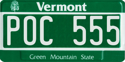 VT license plate POC555