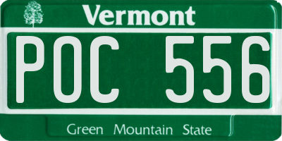 VT license plate POC556