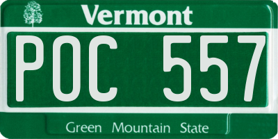 VT license plate POC557
