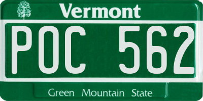 VT license plate POC562