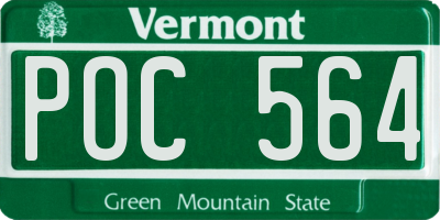 VT license plate POC564
