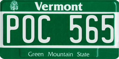 VT license plate POC565