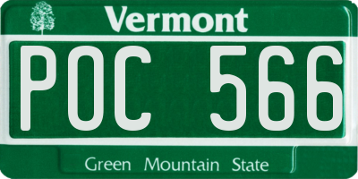 VT license plate POC566