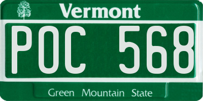 VT license plate POC568