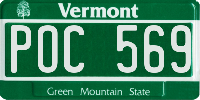 VT license plate POC569