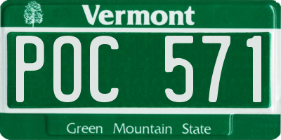VT license plate POC571
