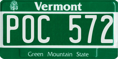 VT license plate POC572