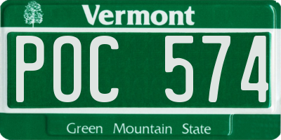 VT license plate POC574