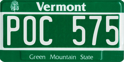 VT license plate POC575