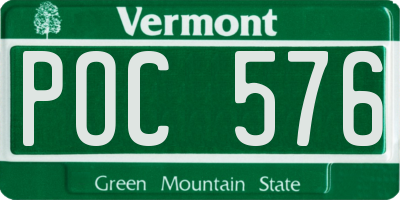 VT license plate POC576