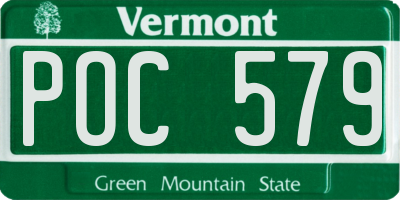 VT license plate POC579
