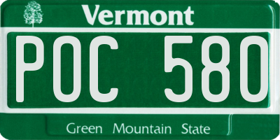 VT license plate POC580