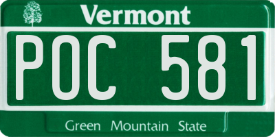 VT license plate POC581