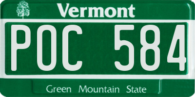 VT license plate POC584