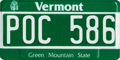 VT license plate POC586