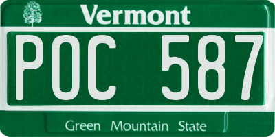 VT license plate POC587