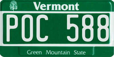 VT license plate POC588